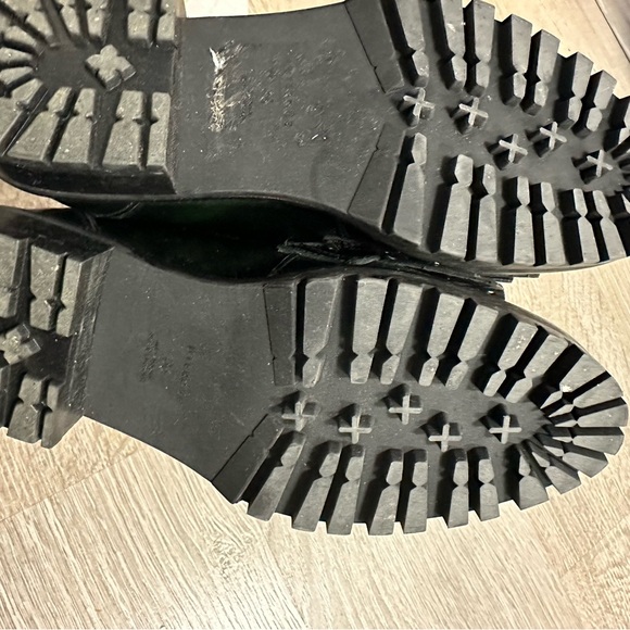 UTERQUE Leather Dark Green Loafers - Picture 4 of 4